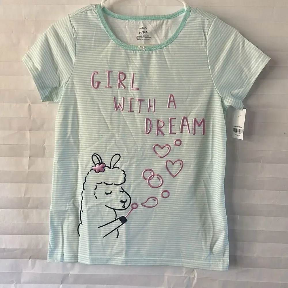 Carter's Green/White Stripe T-Shirt 